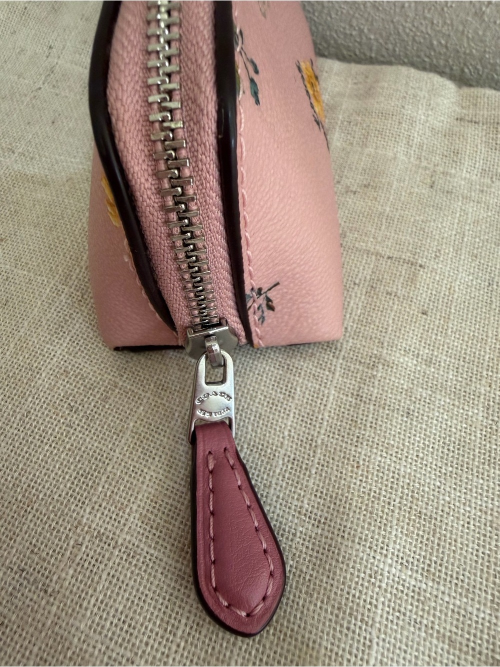 Coach Micro Mini Pink Floral Blossom Pouch - Picture 5 of 7
